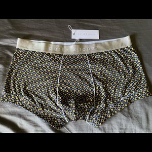 Parke & Ronen Yellow Blue Trunk Underwear X-Large